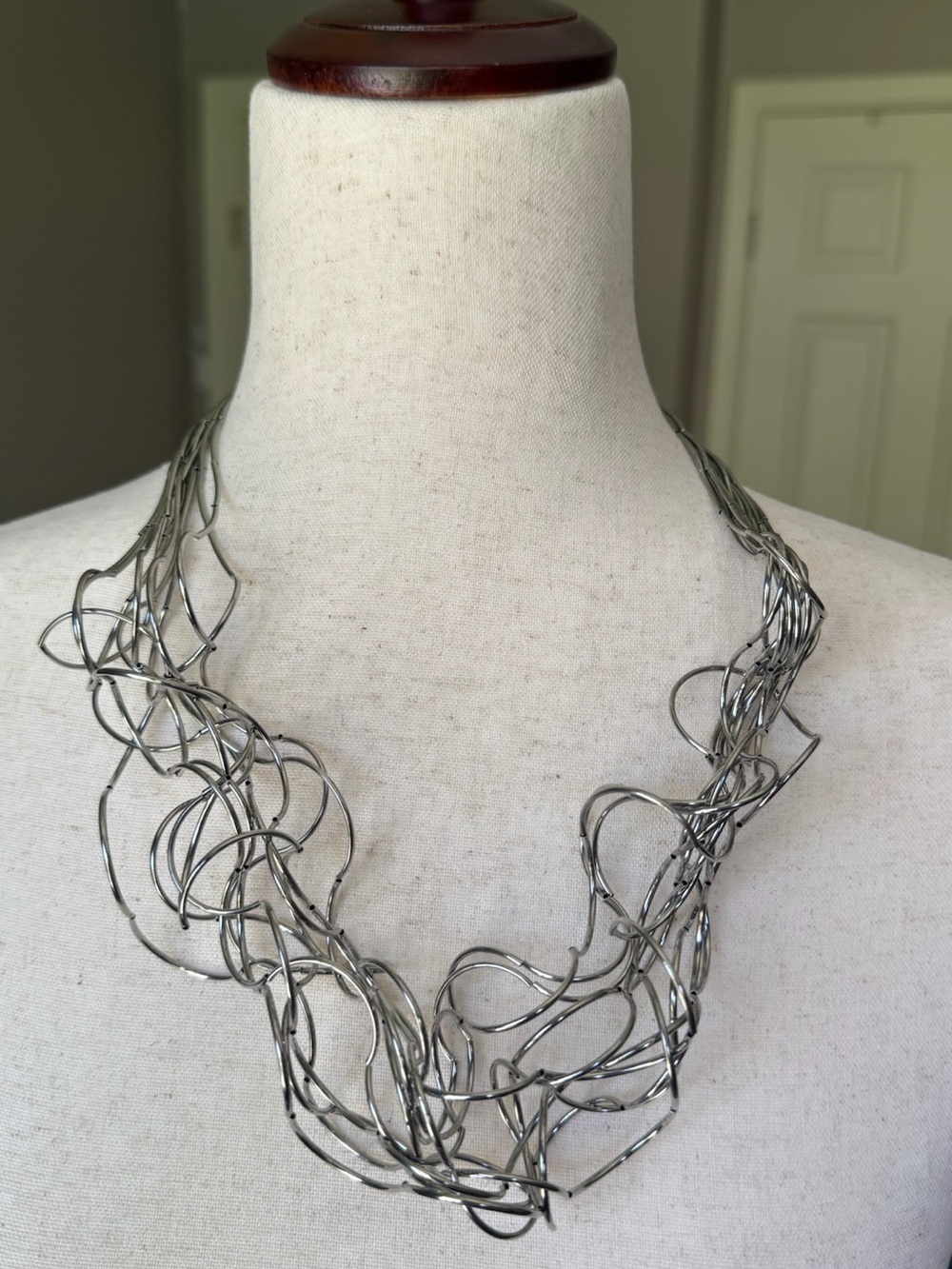 NWOT Multi-Strand Twisted Wire Necklace in Dark Silver